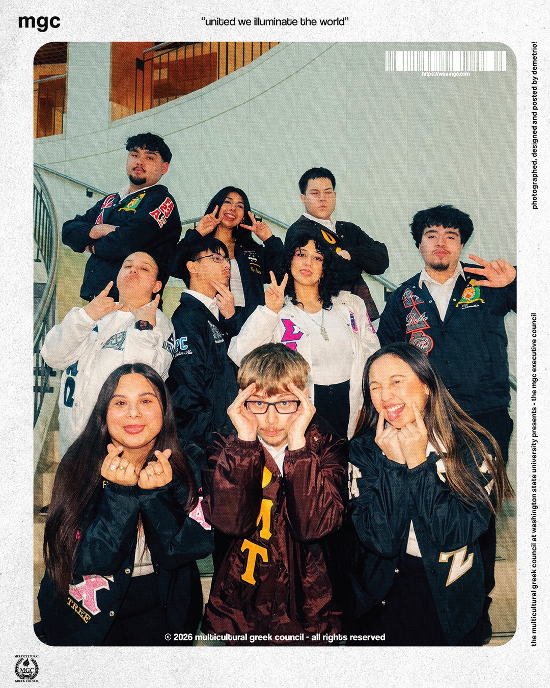 Introducing Your 2026 MGC Executive Council!
President
Andres De Anda - @andresdeanda_
@oemete
Vice President
Mianna Tanguileg - @miamazing11
@wsu.syz
VP Of Finance And Administration
Hector Garcia-Lopez - @hector.g1405
@wsu.odphi
VP Of Standards
Zane Sickler - @zane.sickler
@oemete
VP Of Programming
Azucena Urrea-Beltran - @azucena.beltran_
@wazzugammas
VP Of Service
Janice Gomez - @ilikenooros
@gaowsu
VP Of Scholarship
Trent Gamiao - @tnortgum
@wazzulambdas
VP Of Public Relations
Demetrio Aguilar-Jimenez - @demetr.io
@wsu.odphi
VP Of Recruitment
Zaylei Mccord - @z.aylei
@kdchi_wsu
VP Of Diversity, Equity & Inclusion
Itzel Espinoza - @itzelesp_
@kdchi_wsu
⚪️⚫️⚪️⚫️